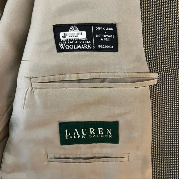 Ralph Lauren Wool Men's Blazer Sport Coat Casual Jacket Size 45L 2 Button‎ Brown - Picture 9 of 11